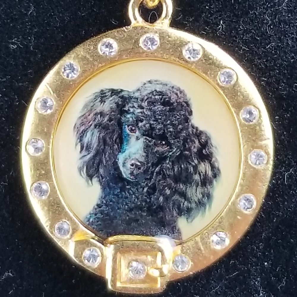 COPY - Danbury Mint Eyes of Love Poodle Pendant Necklace